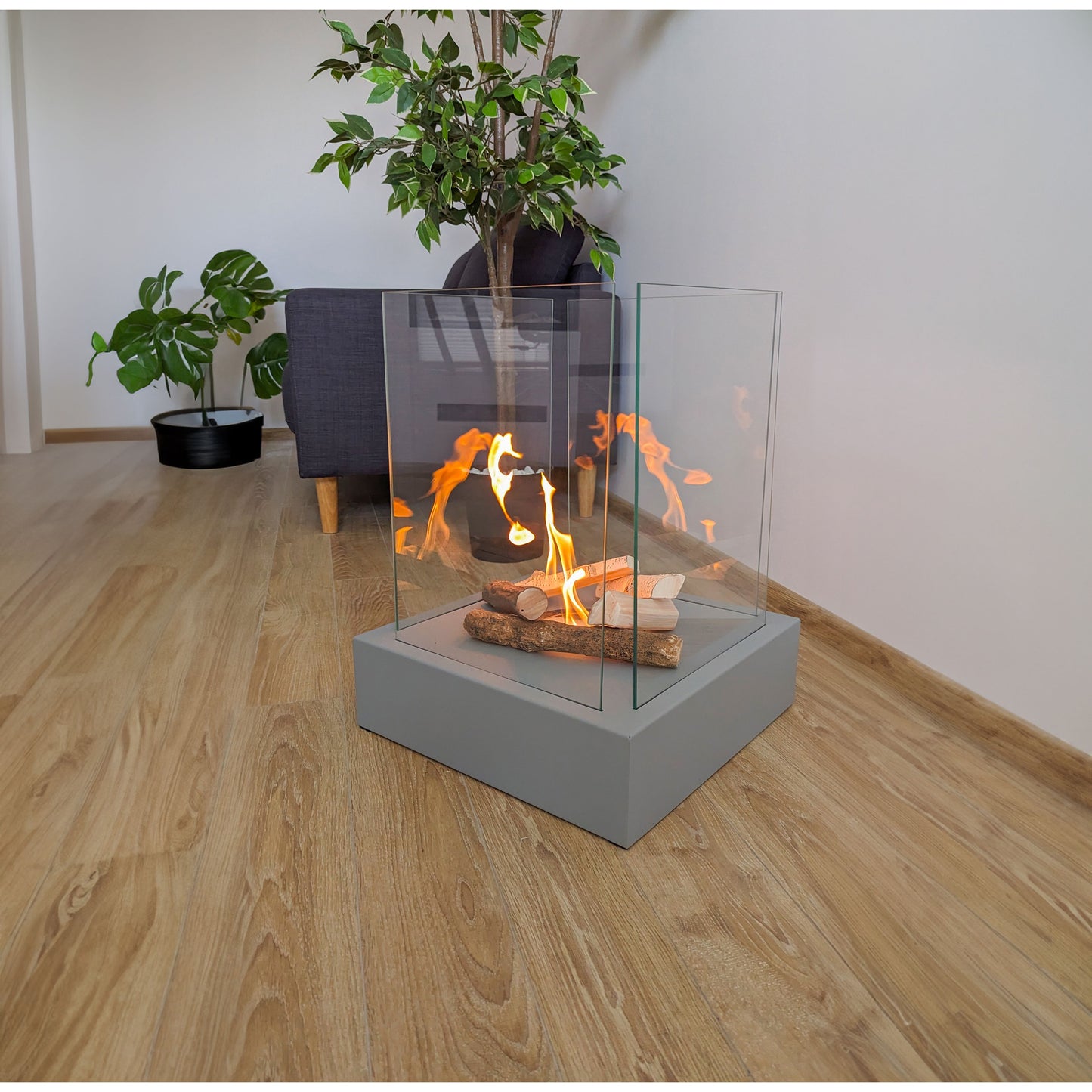 Bio ethanol haard Sunset Garden XXL grijs – sfeerhaard voor tuin en terras