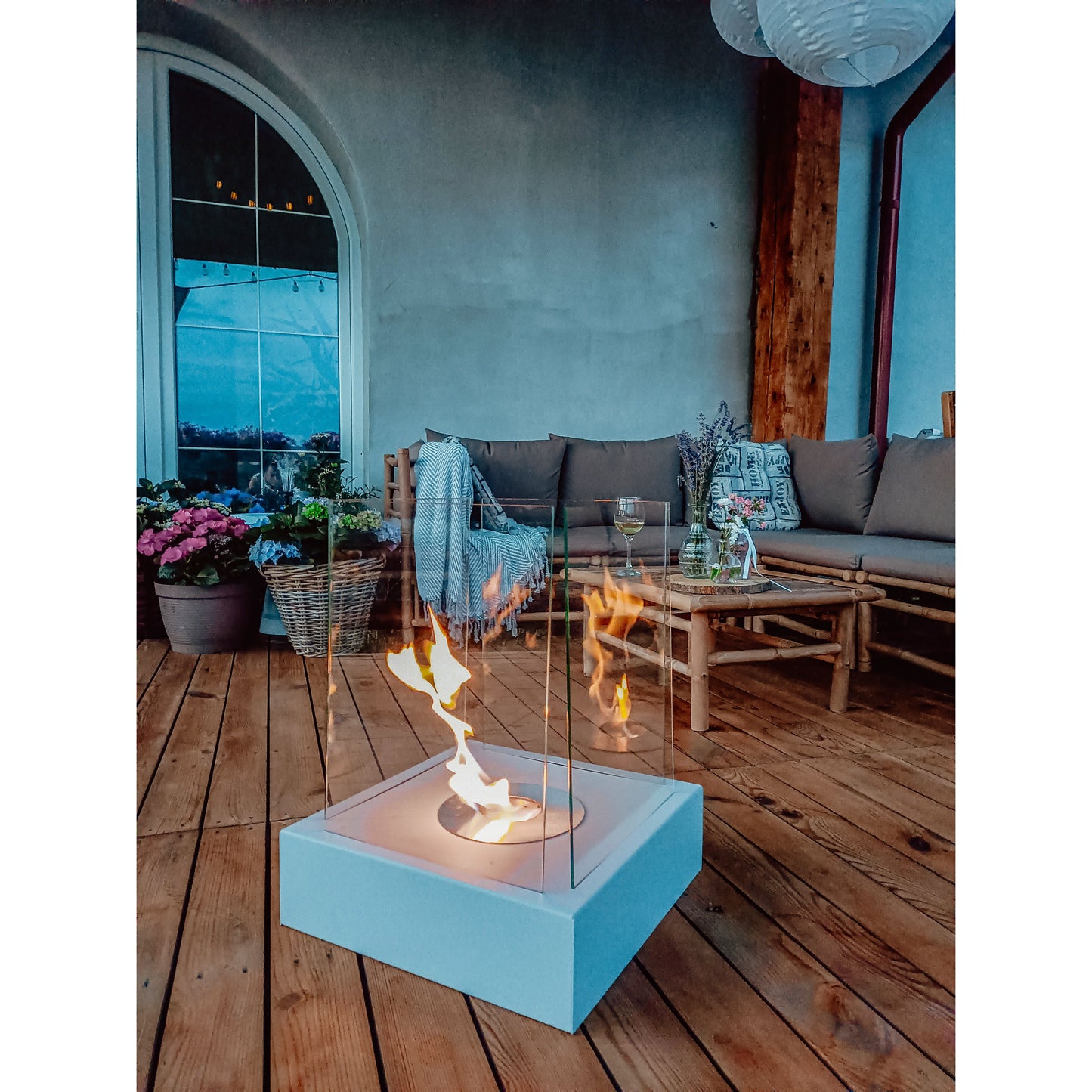 Bio ethanol haard Sunset Garden XXL grijs – sfeerhaard voor tuin en terras