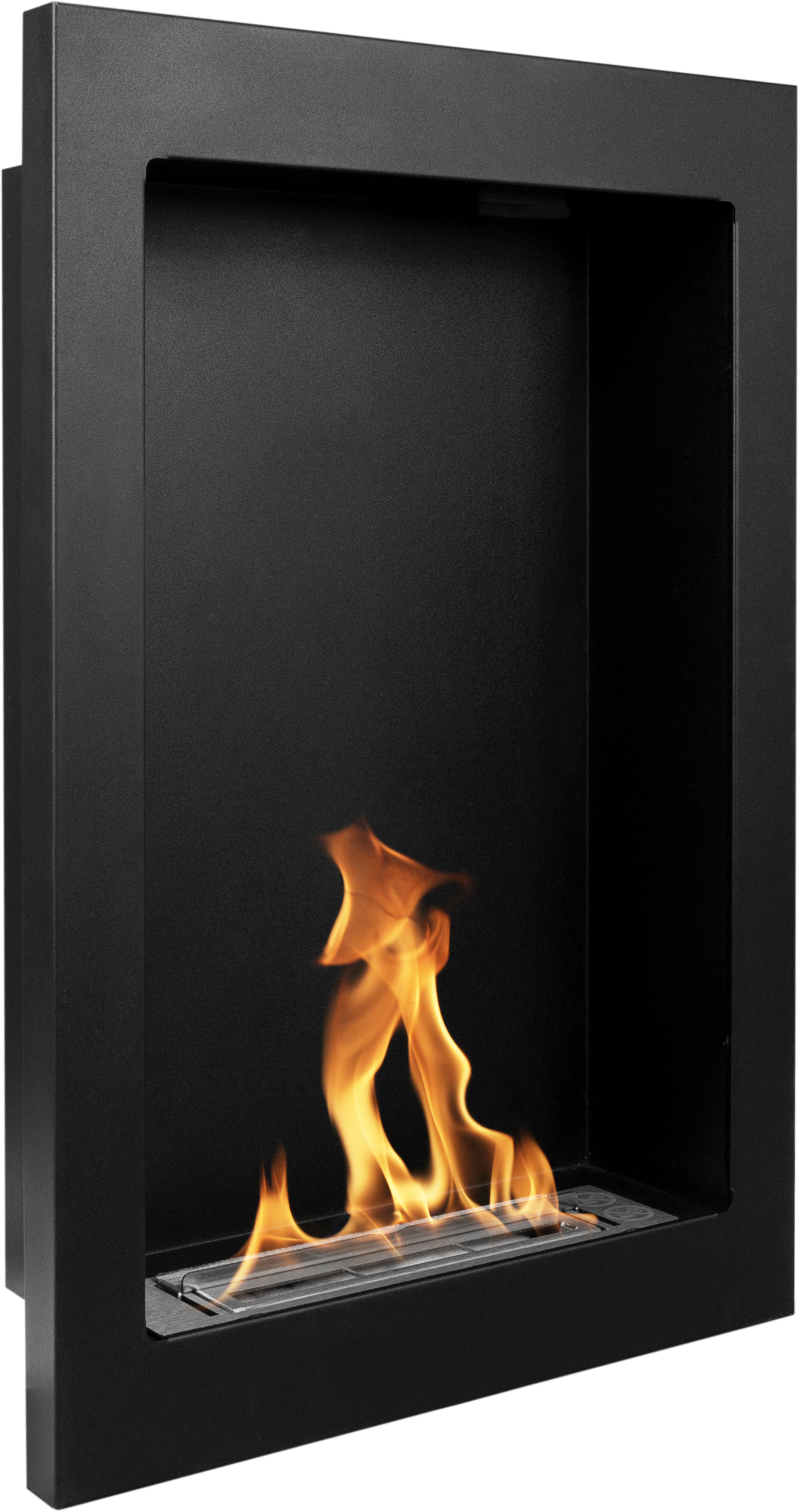 Bio Ethanol Wandkamin Vertikal – Schwarz Matt | Moderner Hängekamin Ohne Schornstein