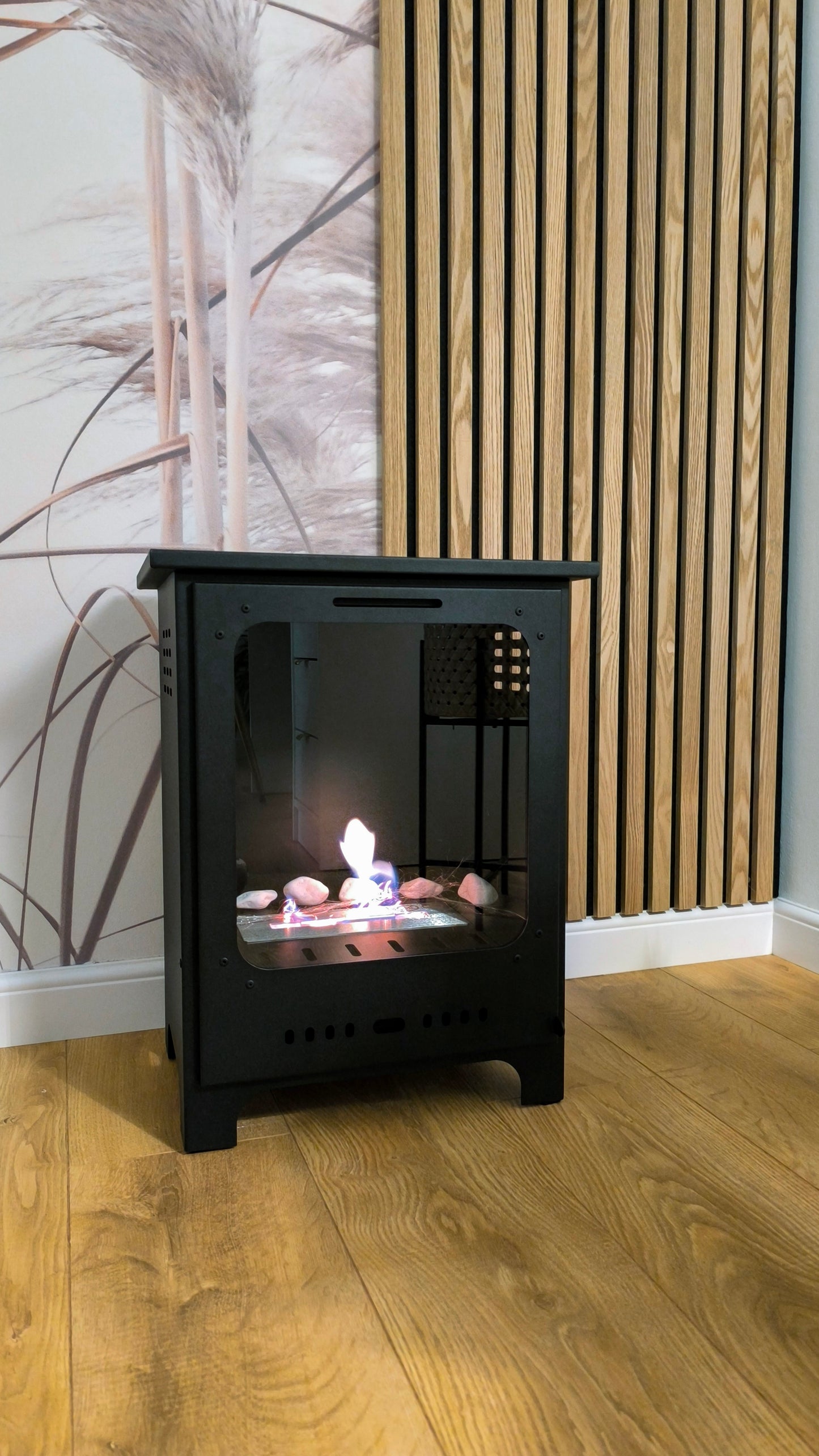 Bioethanol-Kamin Koza Mini schwarz – Dekokamin mit Glas