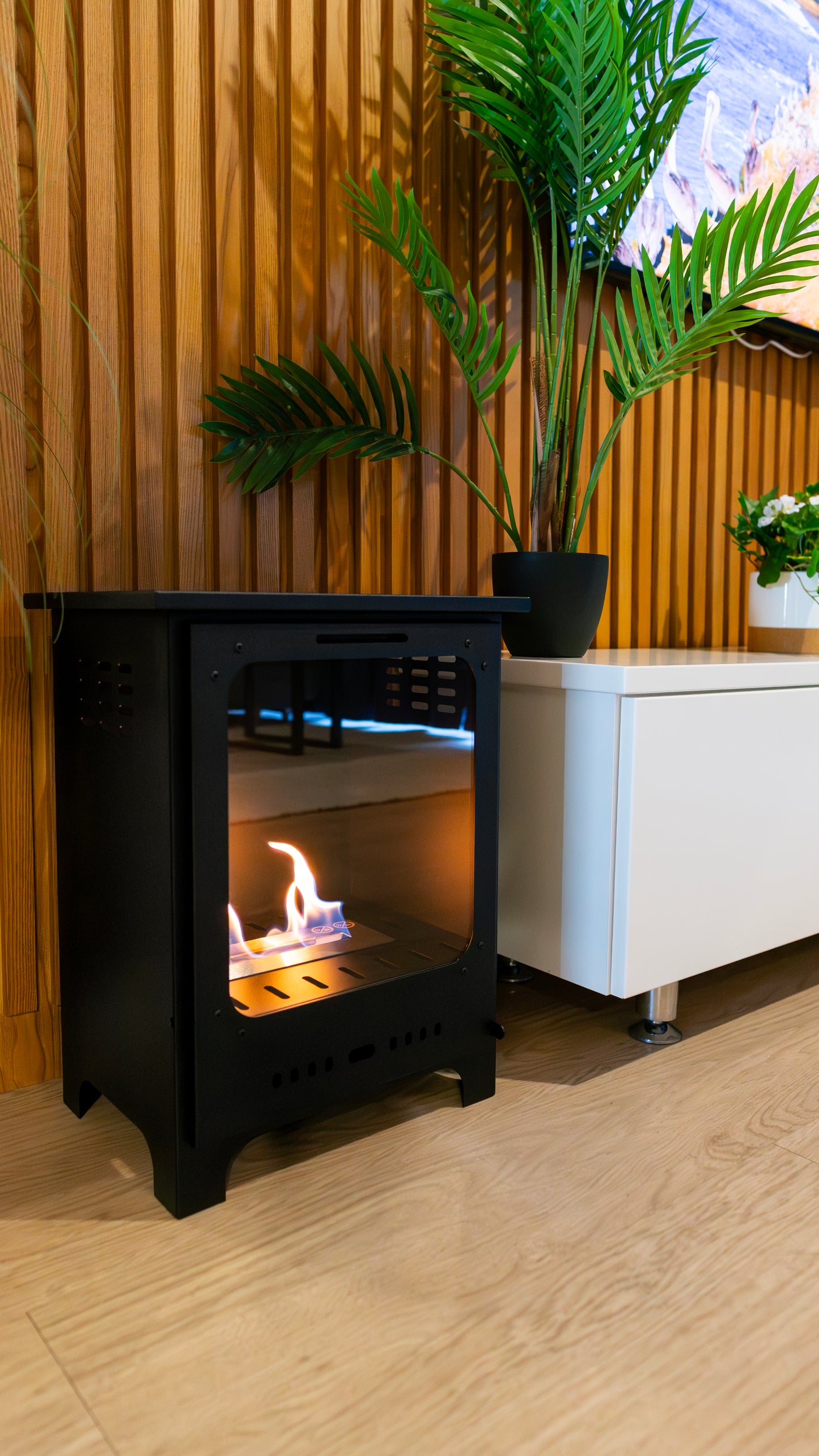 Bioethanol-Kamin Koza Mini schwarz – Dekokamin mit Glas