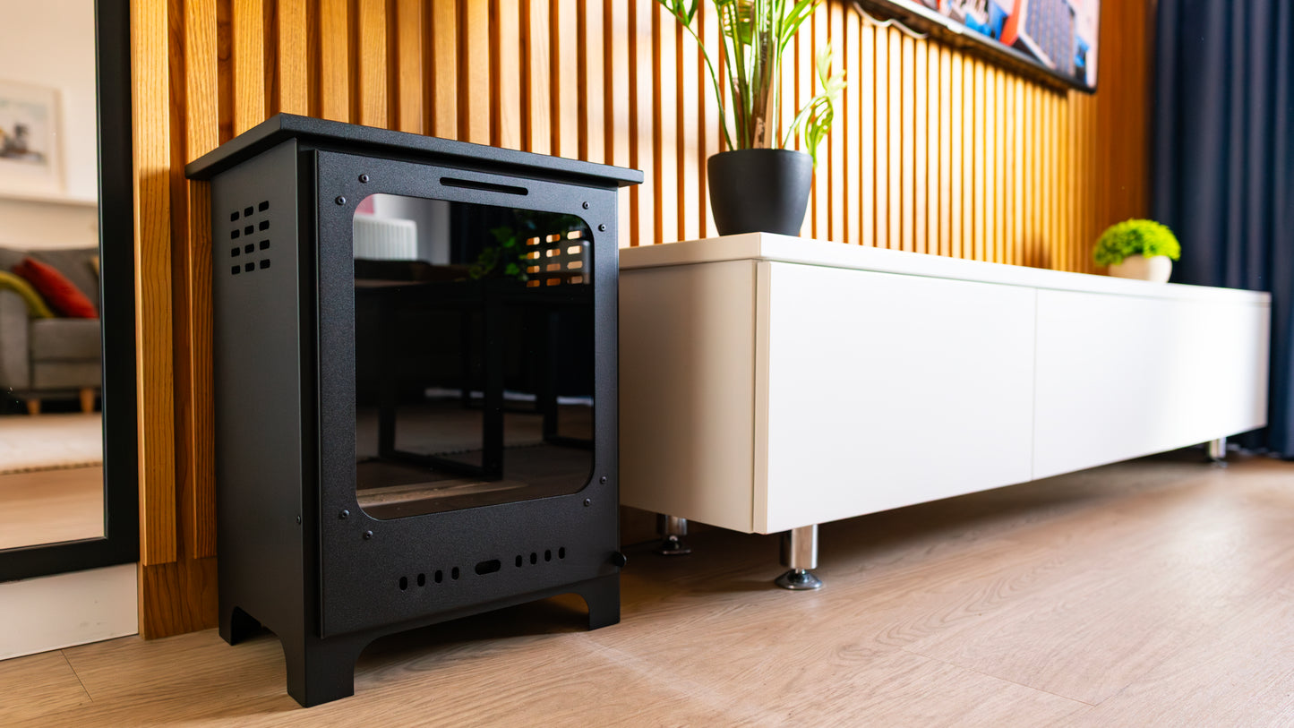 Bioethanol-Kamin Koza Mini schwarz – Dekokamin mit Glas