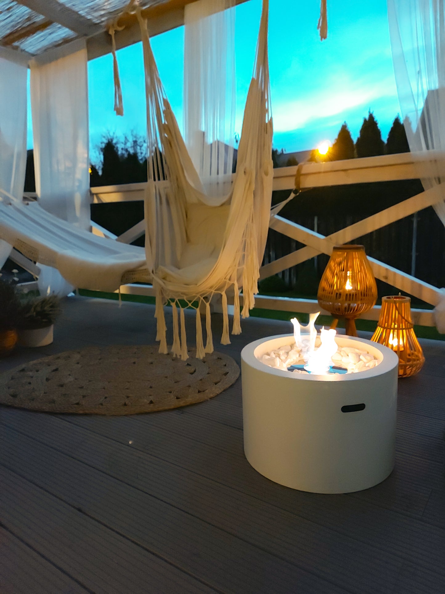 Bio ethanol haard Moon XL wit – grote sfeerhaard