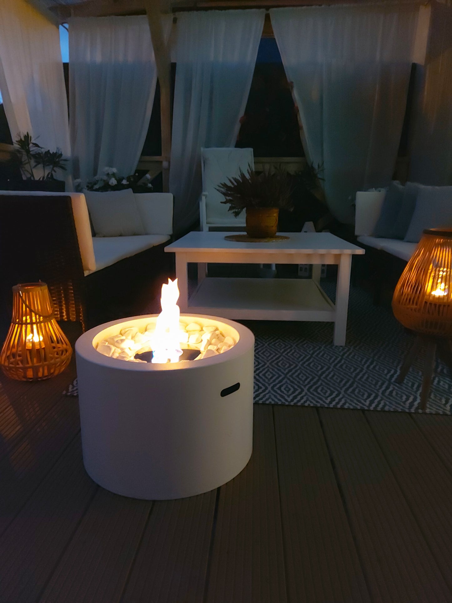 Bio ethanol haard Moon XL wit – grote sfeerhaard