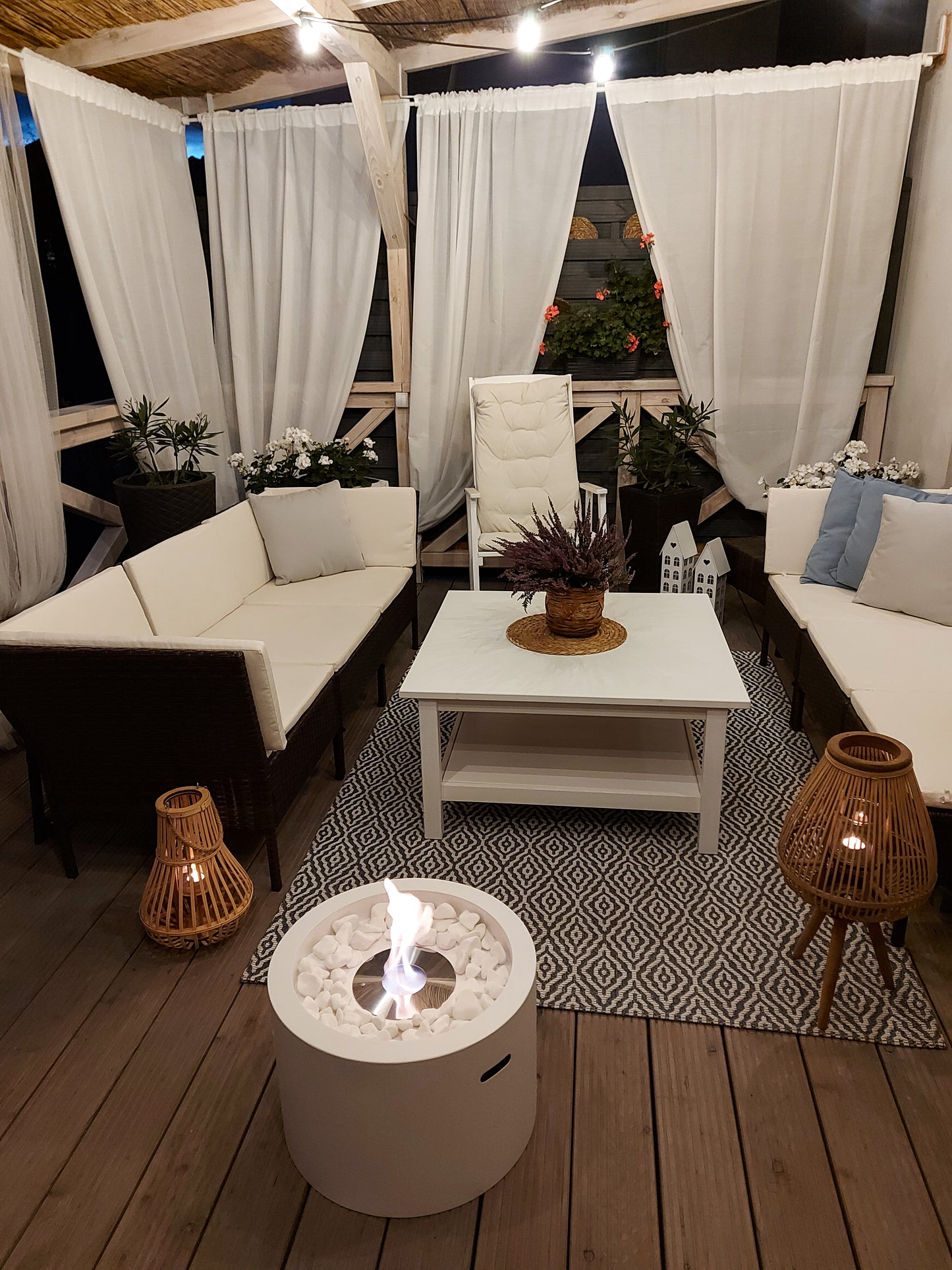 Bio ethanol haard Moon XL wit – grote sfeerhaard
