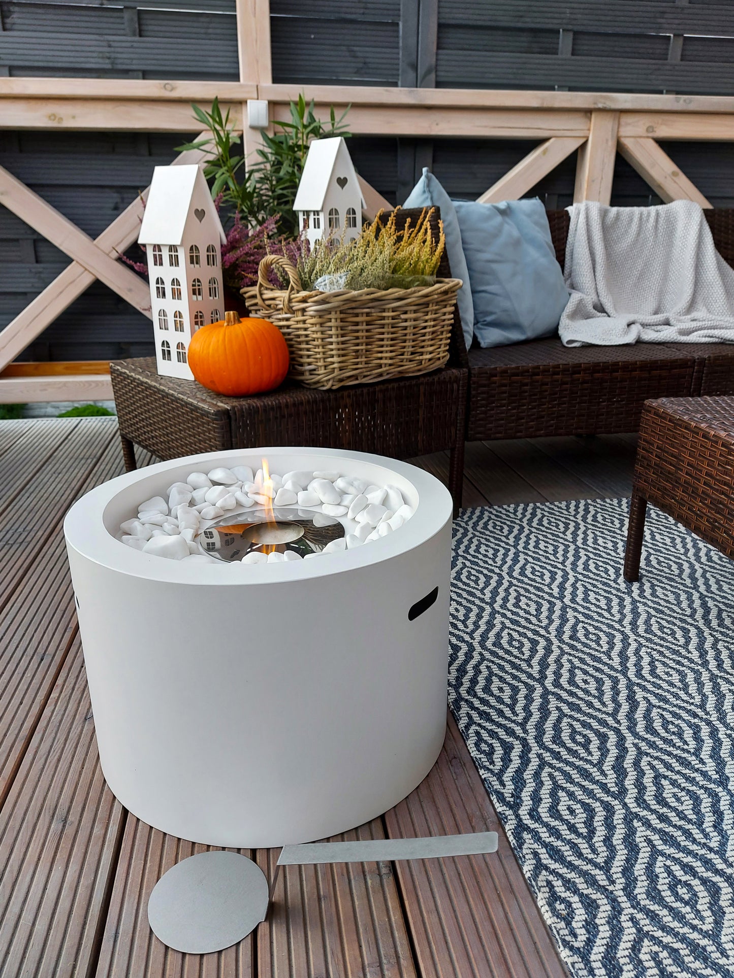 Bio ethanol haard Moon XL wit – grote sfeerhaard