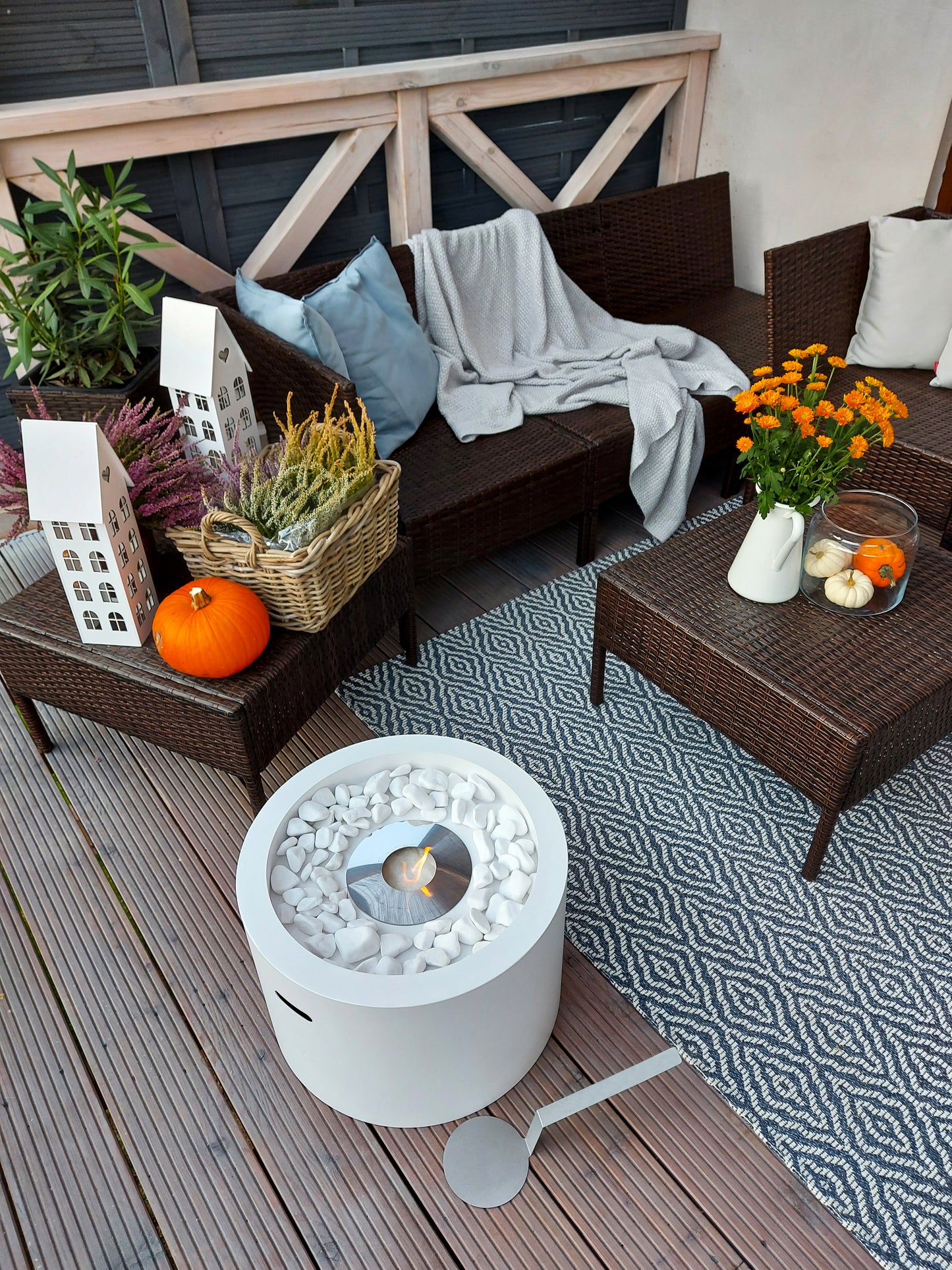 Bio ethanol haard Moon XL wit – grote sfeerhaard