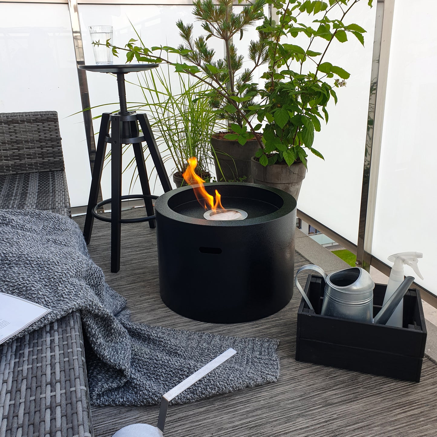 Bio ethanol haard Moon XL zwart – grote sfeerhaard