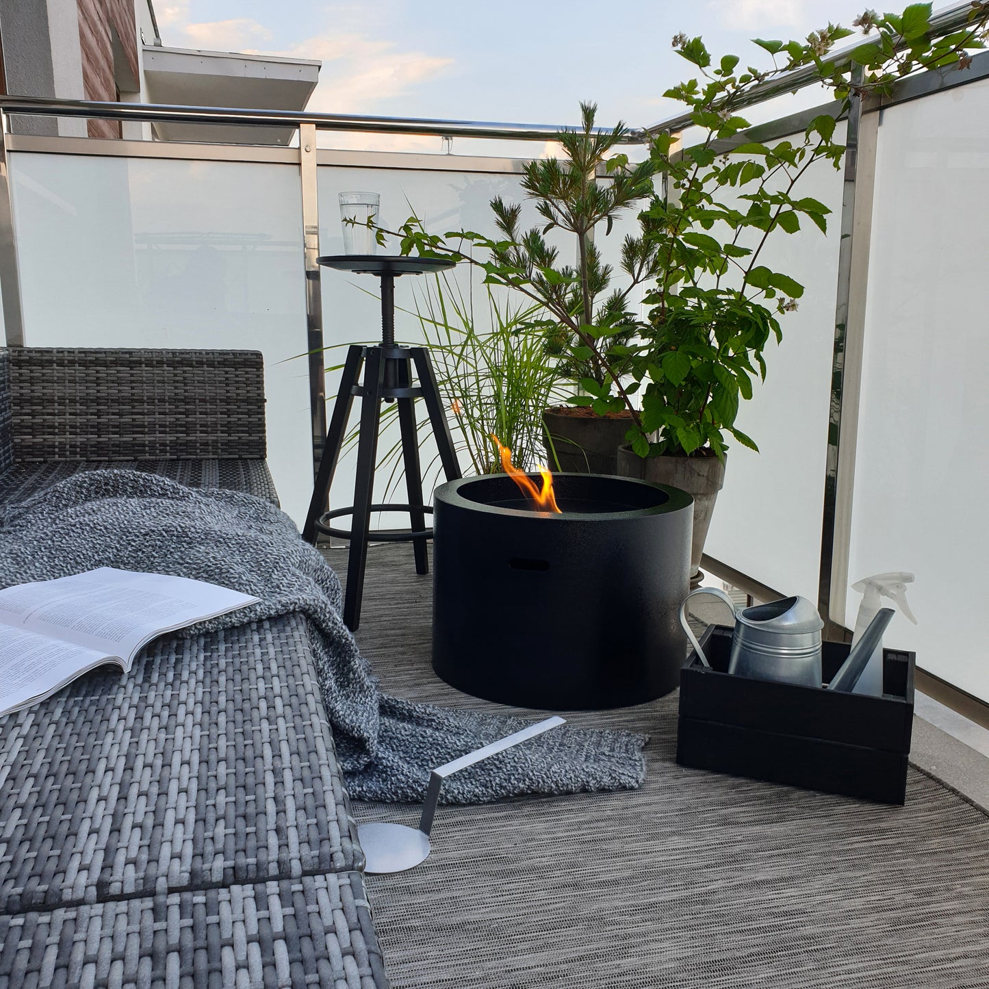 Bio ethanol haard Moon XL zwart – grote sfeerhaard