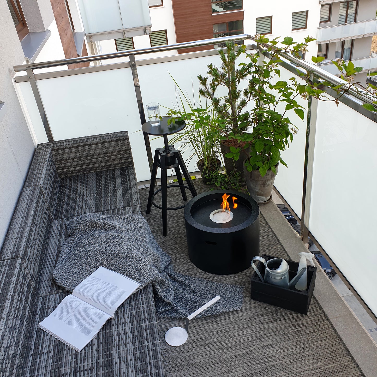Bio ethanol haard Moon XL zwart – grote sfeerhaard