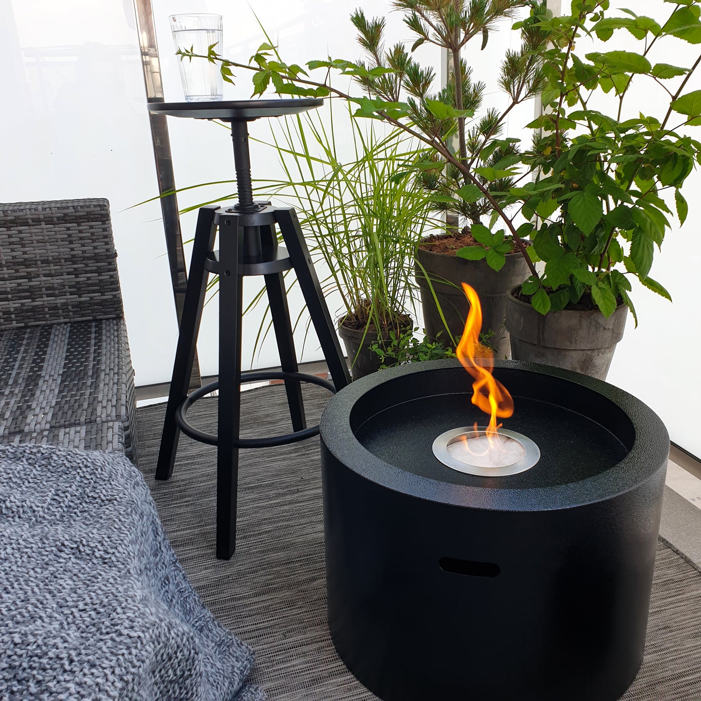 Bio ethanol haard Moon XL zwart – grote sfeerhaard