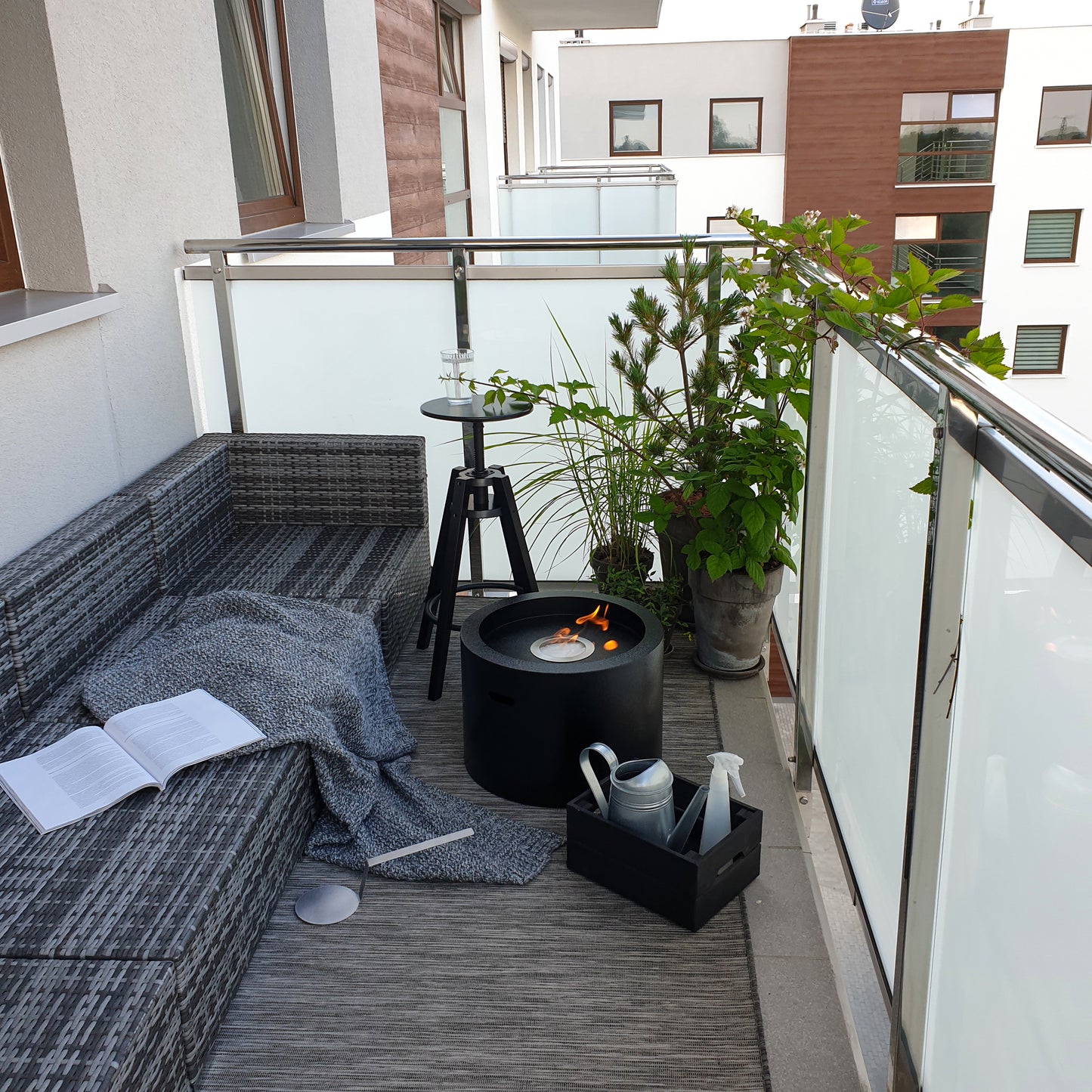 Bio ethanol haard Moon XL zwart – grote sfeerhaard