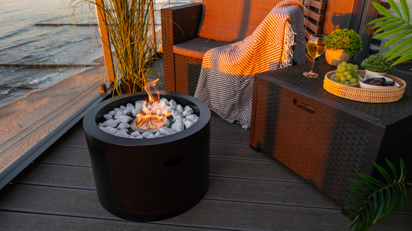 Bio ethanol haard Moon XL zwart – grote sfeerhaard