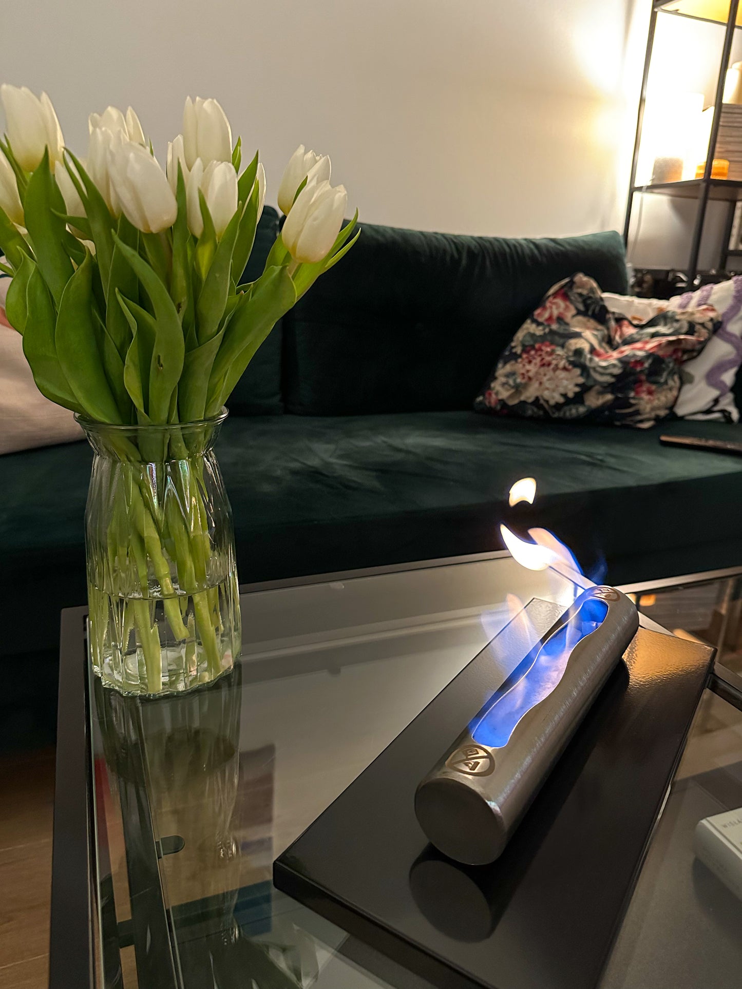 Bio ethanol haard Stainless zwart – compacte tafelhaard