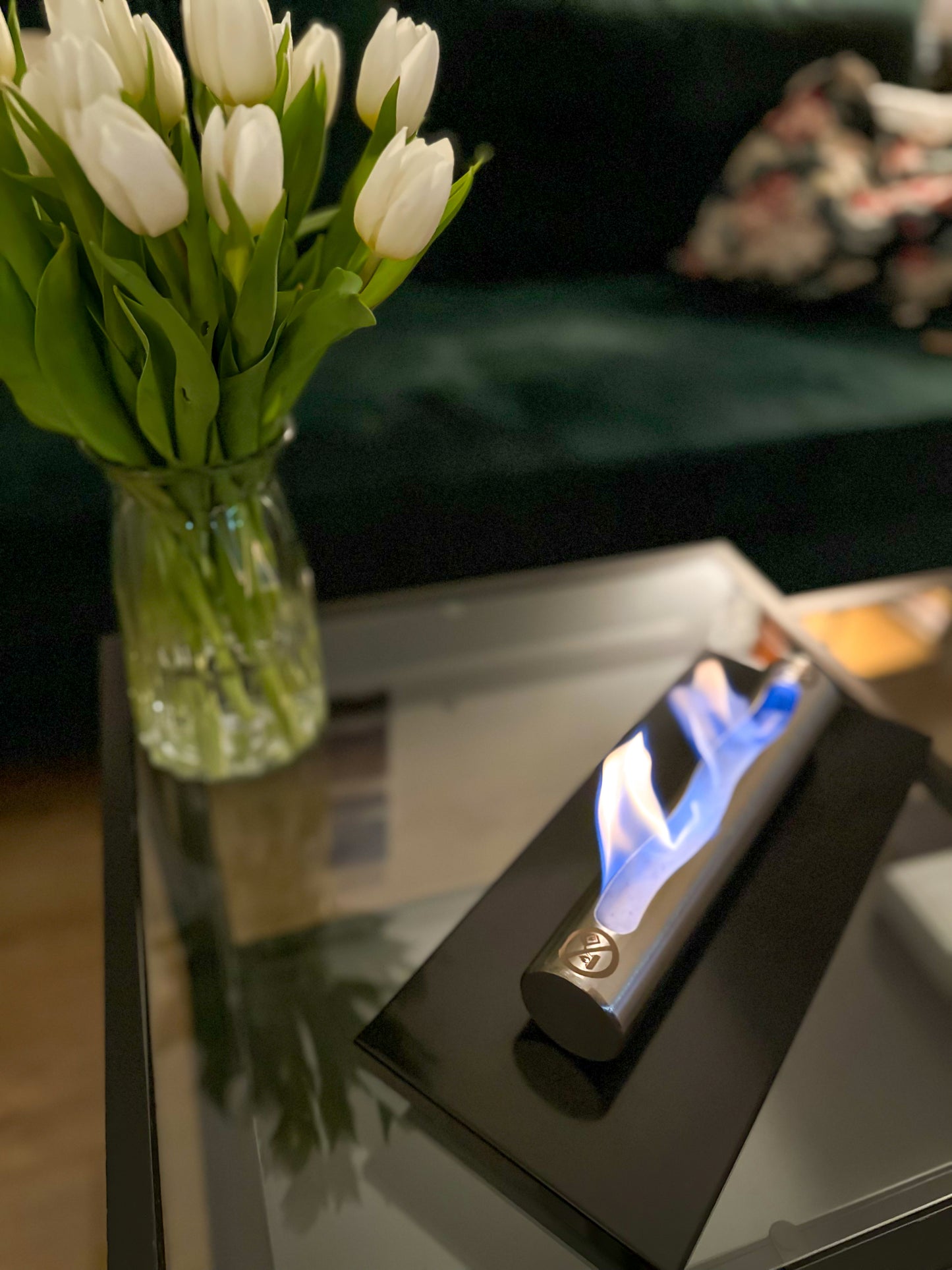 Bio ethanol haard Stainless zwart – compacte tafelhaard