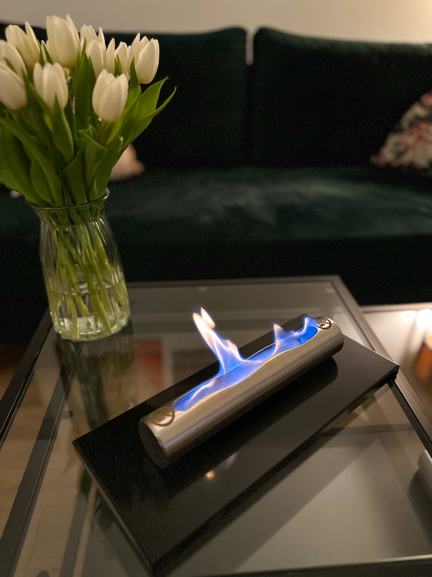 Bio ethanol haard Stainless zwart – compacte tafelhaard