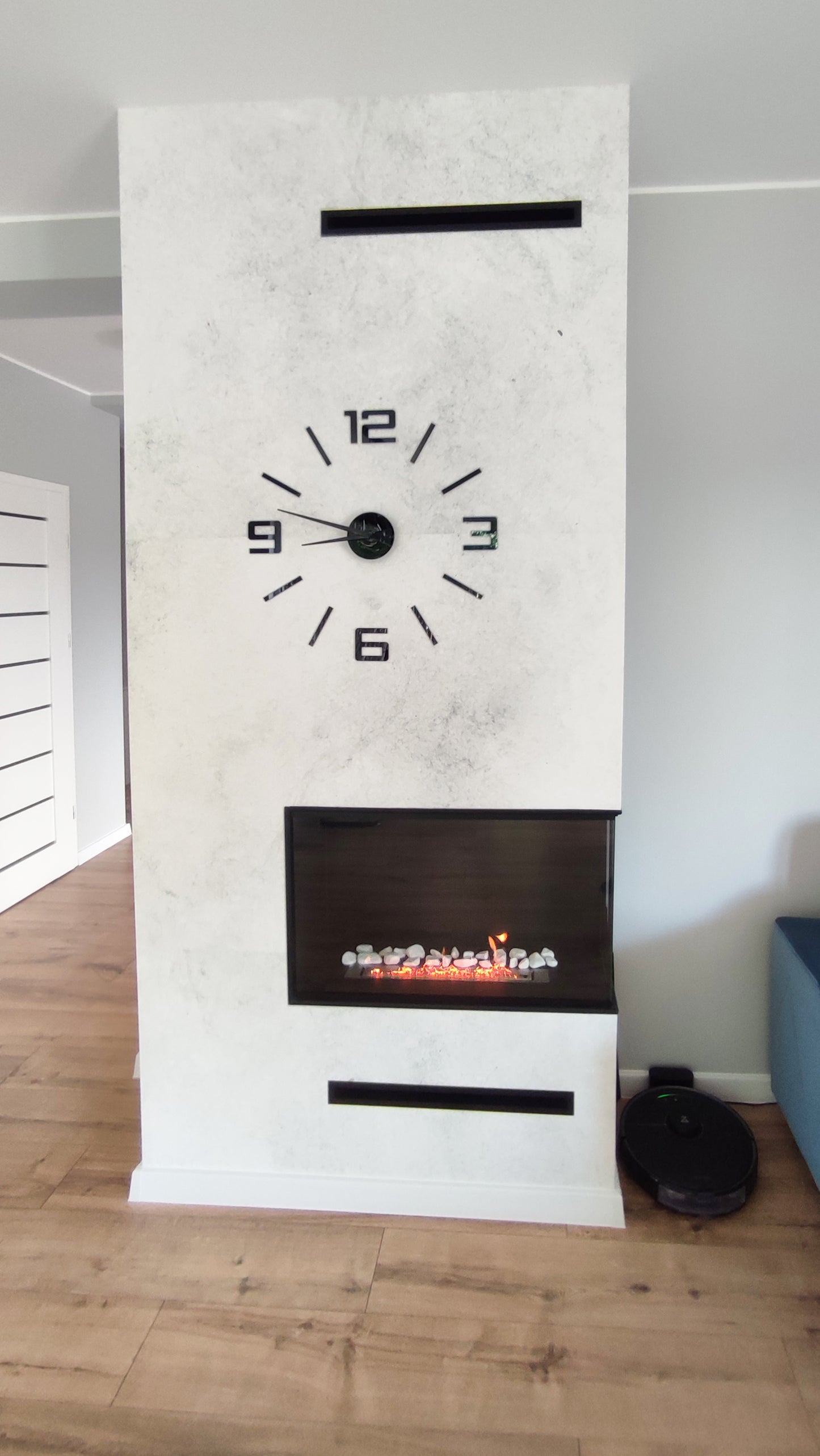 Bioethanol-Eckkamin rechts – Einbauvariante schwarz matt im modernen Design