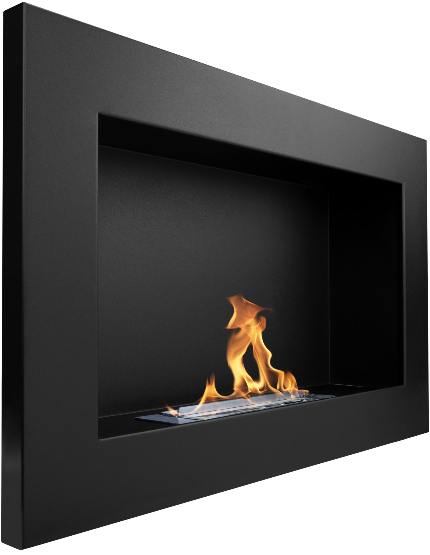 Bioethanol-Wandkamin 650x400 schwarz matt – moderner Kamin ohne Schornstein