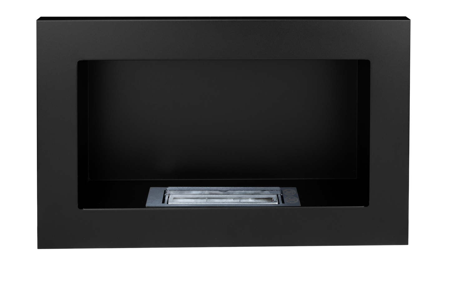 Bioethanol-Wandkamin 650x400 schwarz matt – moderner Kamin ohne Schornstein
