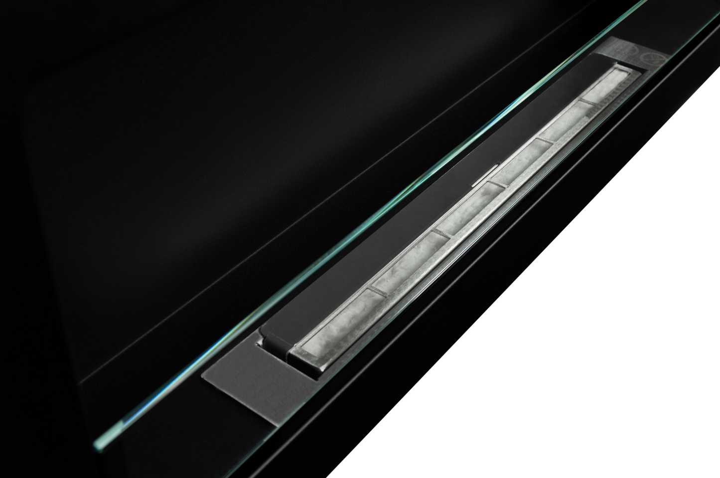 Bioethanol-Wandkamin 650x400 Slim schwarz mit Glas – moderner Kamin ohne Schornstein