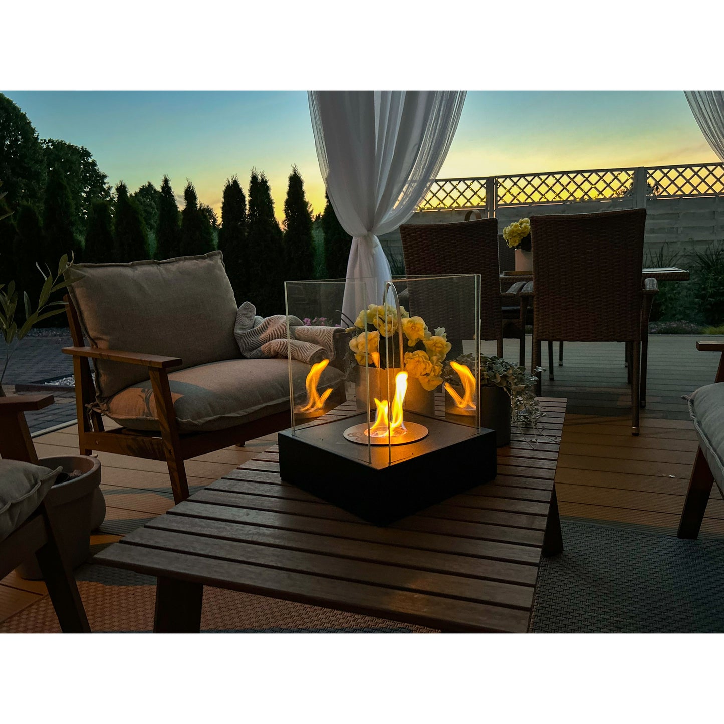 Bio ethanol haard Sunset Garden Mini zwart – compacte sfeerhaard