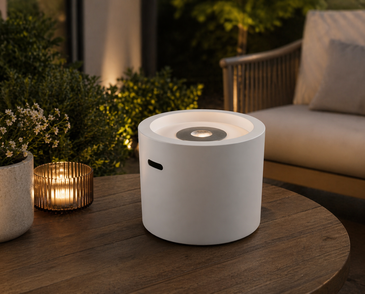 Bio ethanol haard Moon Mini wit – moderne sfeerhaard