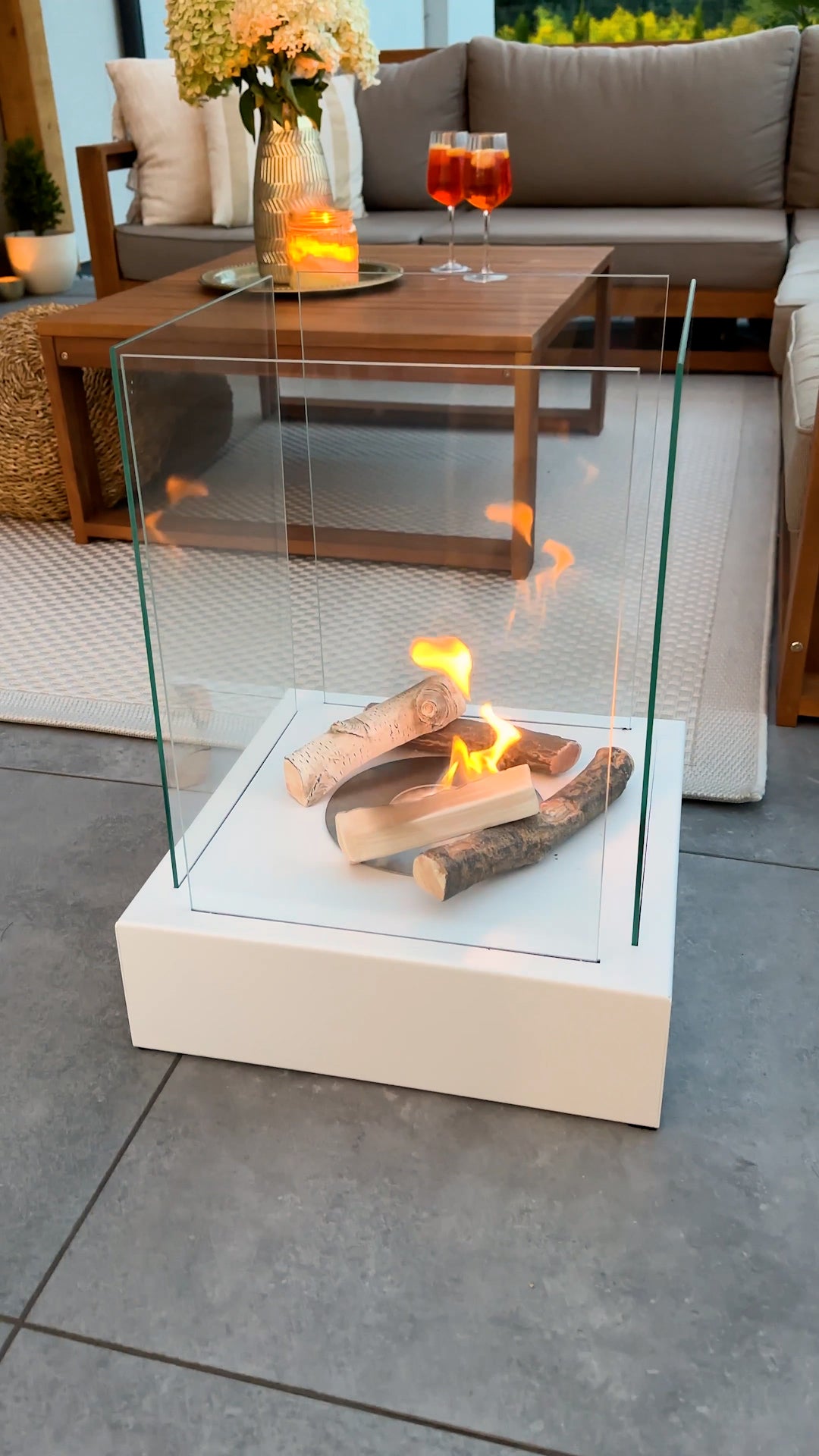 Keramische Holzscheite Birkenoptik – realistische Flammenwirkung für Bio-Ethanol-Kamine