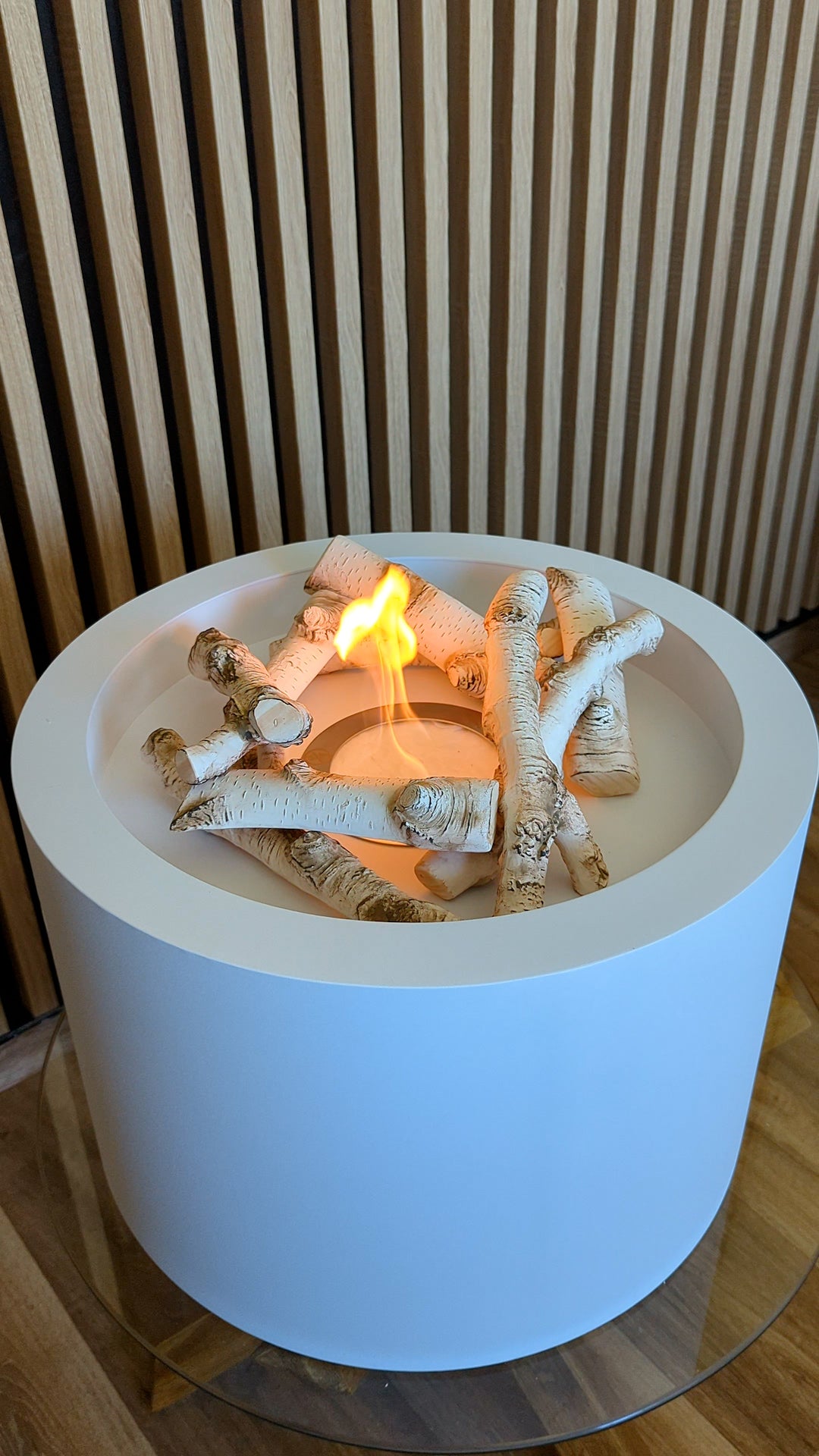 Keramische houtblokken berkenlook – realistisch vlameffect voor bio-ethanol haarden