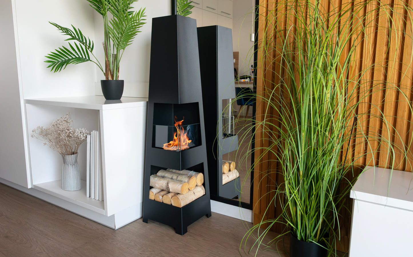 Bio ethanol haard Pyramid Garden zwart – sfeerhaard voor tuin en terras