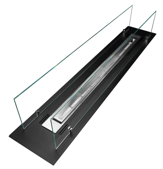 Inbouw bio-ethanol haard 100 cm zwart mat met glas – modern design