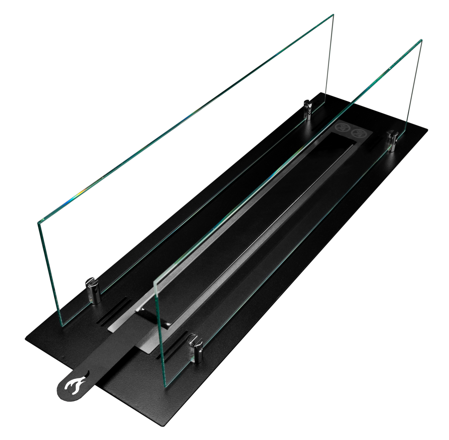 Einbau-Bioethanol-Kamin 65 cm schwarz matt mit Glas – kompaktes und modernes Design