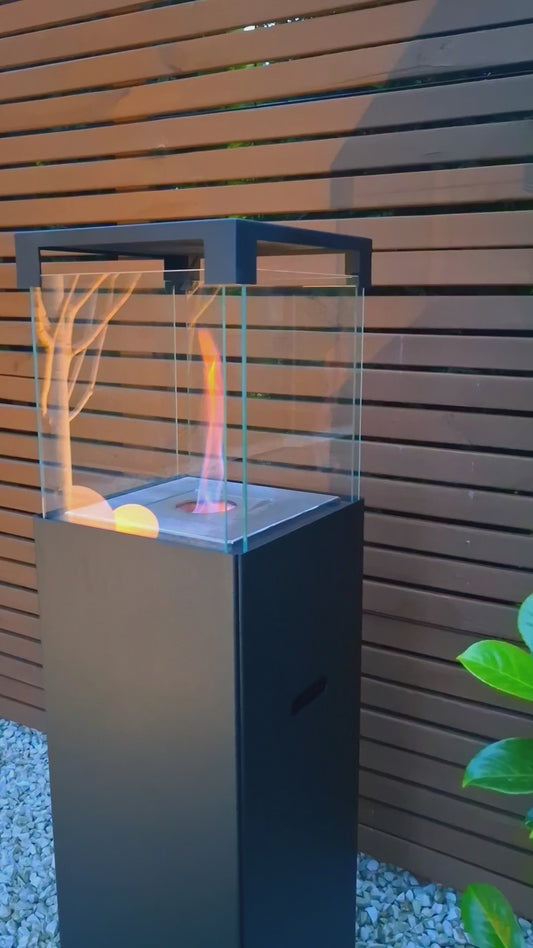 Bioethanol-Kamin freistehend PATIO BESTIA – schwarz mattes Design